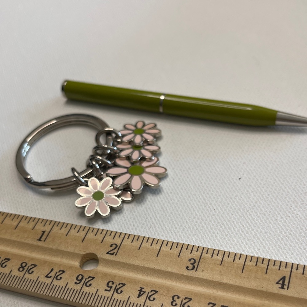 Coach Floral Charm Keychain with Pink and Green Accents and Coach Pen - Picture 4 of 6